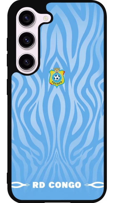Coque Samsung Galaxy S23 FE - Silicone rigide noir Maillot de football RD Congo 2026 personnalisable
