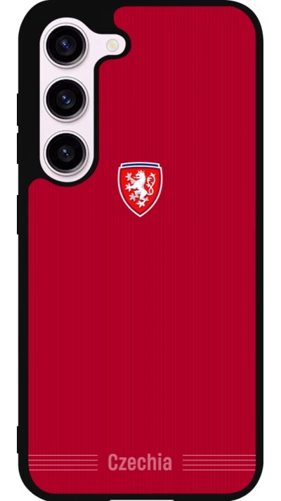 Coque Samsung Galaxy S23 FE - Silicone rigide noir Maillot de football Répuplique Tchèque 2026 personnalisable