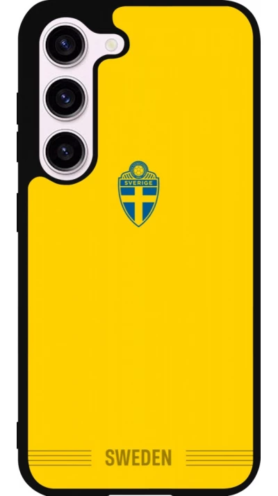 Coque Samsung Galaxy S23 FE - Silicone rigide noir Maillot de football Suède 2026 personnalisable