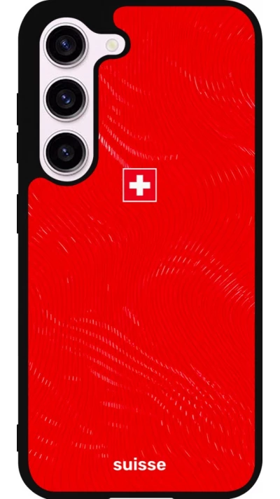 Coque Samsung Galaxy S23 FE - Silicone rigide noir Maillot de football Suisse 2026 personnalisable