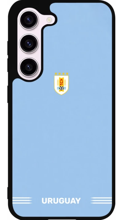 Coque Samsung Galaxy S23 FE - Silicone rigide noir Maillot de football Uruguay 2026 personnalisable