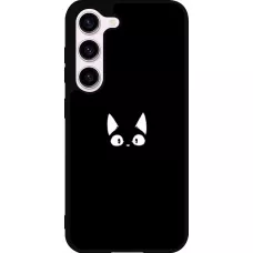 Coque Samsung Galaxy S23 FE - Silicone rigide noir Funny cat on black