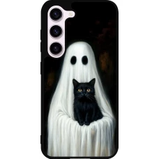 Coque Samsung Galaxy S23 FE - Silicone rigide noir Halloween 2025 Ghost with black cat