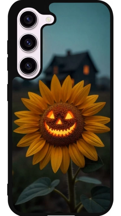 Coque Samsung Galaxy S23 FE - Silicone rigide noir Halloween 2026 Evil Sunflower