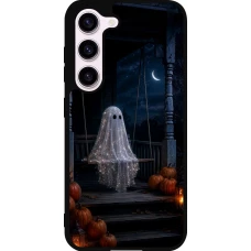 Coque Samsung Galaxy S23 FE - Silicone rigide noir Halloween 2026 Ghost on a swing