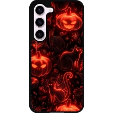 Coque Samsung Galaxy S23 FE - Silicone rigide noir Halloween 2026 Pattern Halloween