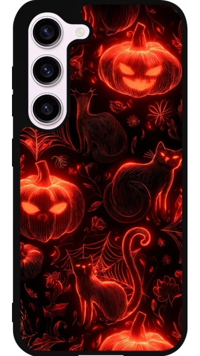 Coque Samsung Galaxy S23 FE - Silicone rigide noir Halloween 2026 Pattern Halloween