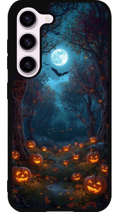 Coque Samsung Galaxy S23 FE - Silicone rigide noir Halloween 2026 Road of Pumpkins