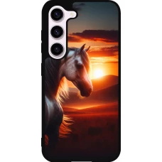 Coque Samsung Galaxy S23 FE - Silicone rigide noir Majestic Sunset Horse
