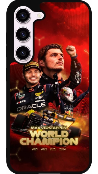 Coque Samsung Galaxy S23 FE - Silicone rigide noir Max Verstappen Champion 2023