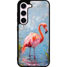 Samsung Galaxy S23 FE Case Hülle - Silikon schwarz Paint Flamingo