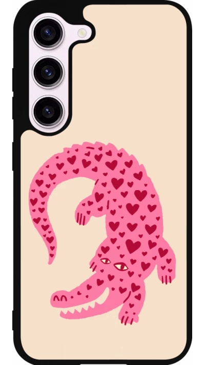 Coque Samsung Galaxy S23 FE - Silicone rigide noir Pink crocodile 2026