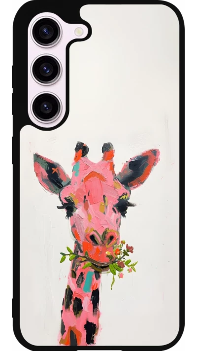 Coque Samsung Galaxy S23 FE - Silicone rigide noir Pink Girafe Paint