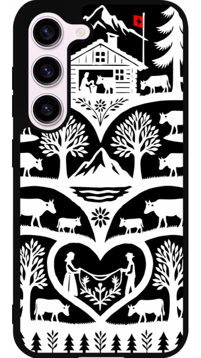 Coque Samsung Galaxy S23 FE - Silicone rigide noir Poya Suisse 2 noir