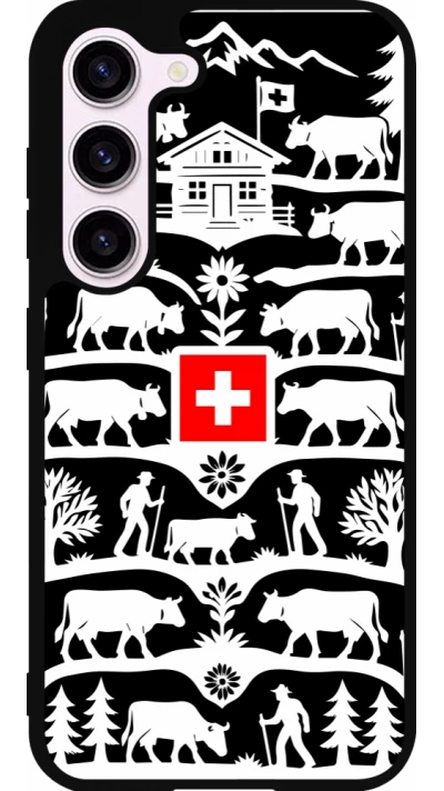 Coque Samsung Galaxy S23 FE - Silicone rigide noir Poya Suisse 3 noir