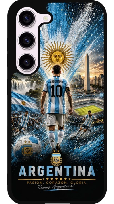 Coque Samsung Galaxy S23 FE - Silicone rigide noir Football Argentine splash 2026