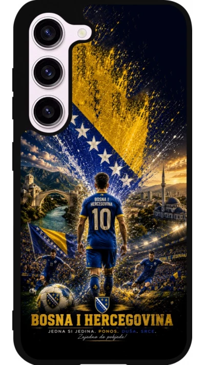 Coque Samsung Galaxy S23 FE - Silicone rigide noir Football Bosnie-Herzégovine splash 2026