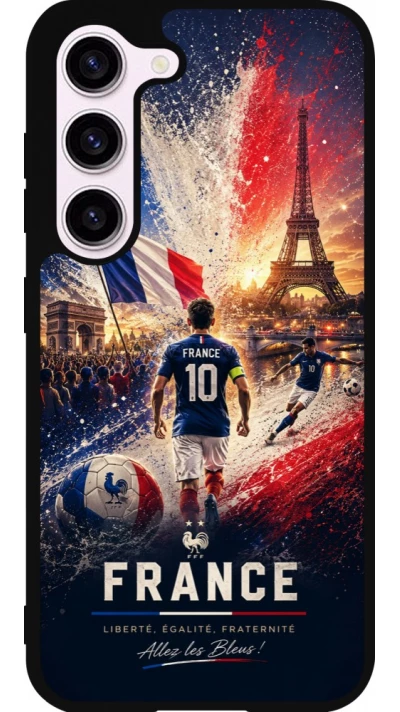 Coque Samsung Galaxy S23 FE - Silicone rigide noir Football France splash 2026