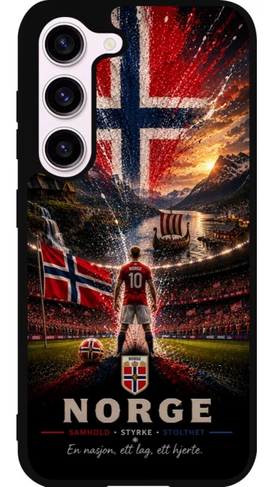 Coque Samsung Galaxy S23 FE - Silicone rigide noir Football Norvège splash 2026