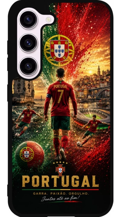 Coque Samsung Galaxy S23 FE - Silicone rigide noir Football Portugal splash 2026