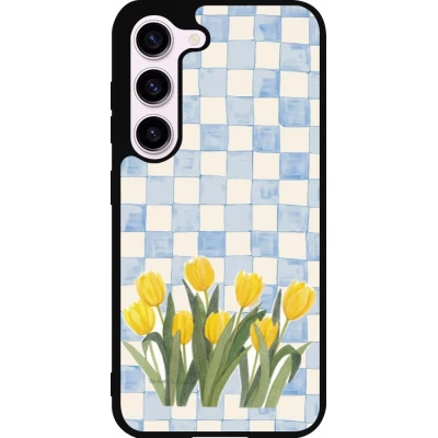 Coque Samsung Galaxy S23 FE - Silicone rigide noir Blue vichy tulips Spring 2026