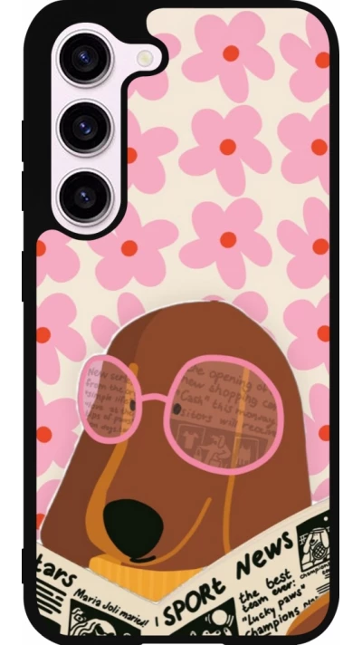 Coque Samsung Galaxy S23 FE - Silicone rigide noir Dog with newspaper Spring 2026