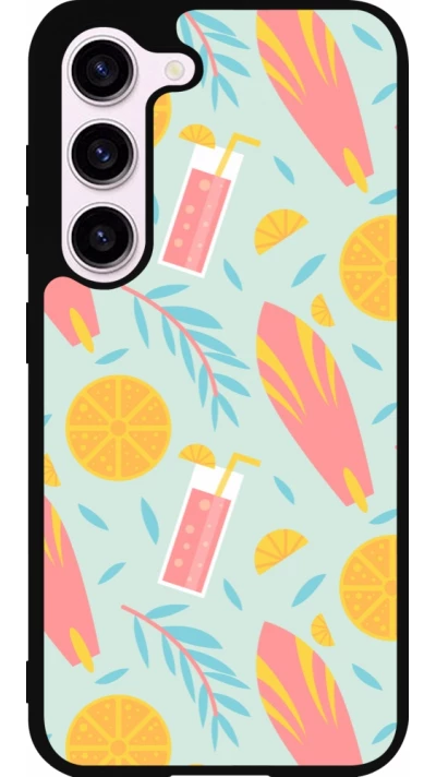Samsung Galaxy S23 FE Case Hülle - Silikon schwarz Summer 2025 Pattern citron