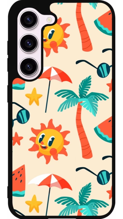 Samsung Galaxy S23 FE Case Hülle - Silikon schwarz Summer 2025 Pattern soleil
