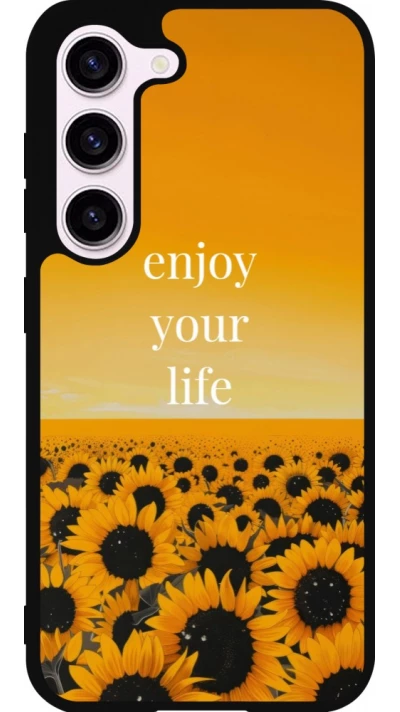 Samsung Galaxy S23 FE Case Hülle - Silikon schwarz Summer 2026 Enjoy your life