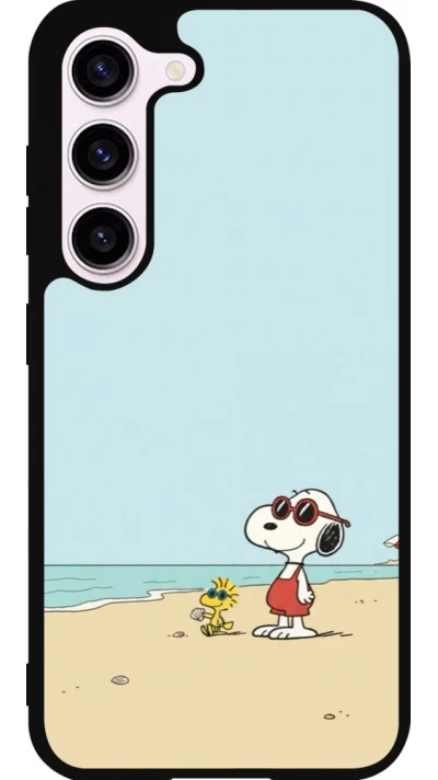 Coque Samsung Galaxy S23 FE - Silicone rigide noir Snoopy on the beach Summer 2026