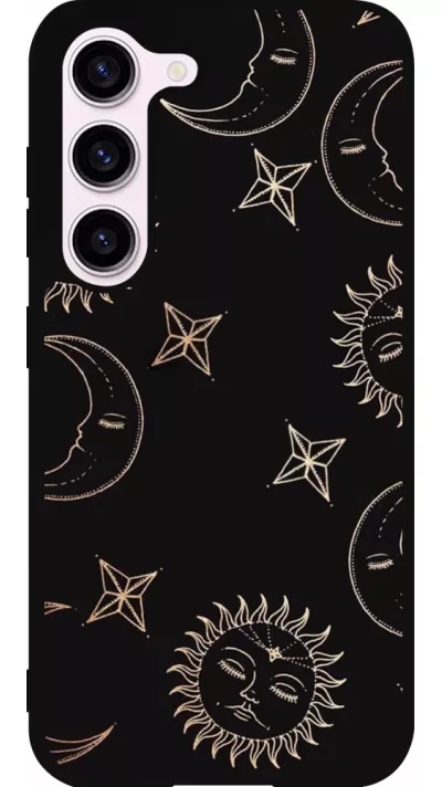 Samsung Galaxy S23 FE Case Hülle - Silikon schwarz Suns and Moons