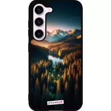 Samsung Galaxy S23 FE Case Hülle - Silikon schwarz Sonnenuntergang Waldsee