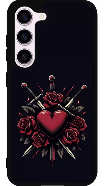Coque Samsung Galaxy S23 FE - Silicone rigide noir Valentine 2024 gothic love