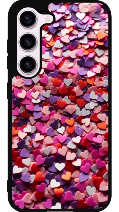 Coque Samsung Galaxy S23 FE - Silicone rigide noir Valentine 2025 Confetti