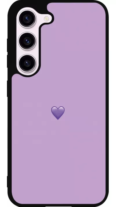 Coque Samsung Galaxy S23 FE - Silicone rigide noir Valentine 2023 purpule single heart