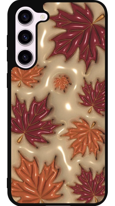 Coque Samsung Galaxy S23+ - Silicone rigide noir Autumn 26 3D leaves