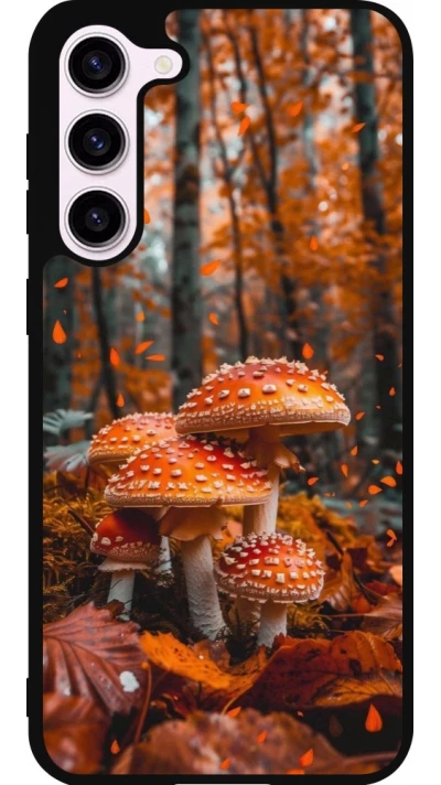 Coque Samsung Galaxy S23+ - Silicone rigide noir Autumn 26 Mushrooms in the woods