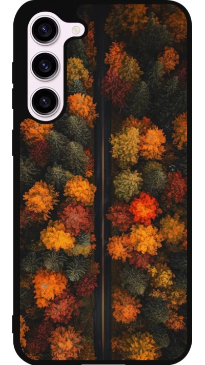 Coque Samsung Galaxy S23+ - Silicone rigide noir Autumn 26 Road in autumn
