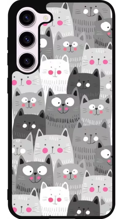 Samsung Galaxy S23+ Case Hülle - Silikon schwarz Katzenschwärme