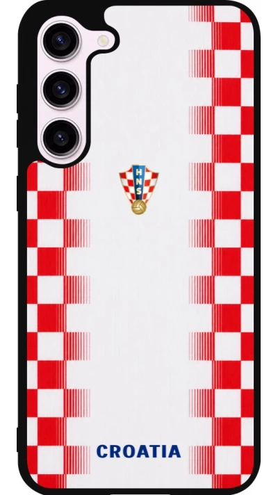Samsung Galaxy S23+ Case Hülle - Silikon schwarz Kroatien 2026 personalisierbares Fussballtrikot