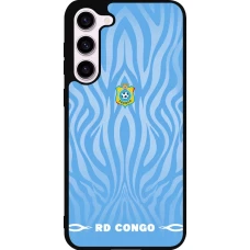 Coque Samsung Galaxy S23+ - Silicone rigide noir Maillot de football RD Congo 2026 personnalisable
