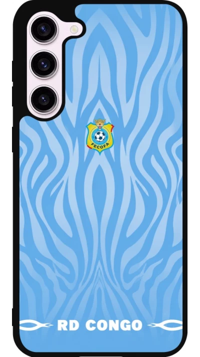 Coque Samsung Galaxy S23+ - Silicone rigide noir Maillot de football RD Congo 2026 personnalisable
