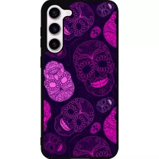 Samsung Galaxy S23+ Case Hülle - Silikon schwarz Halloween 2023 pink skulls
