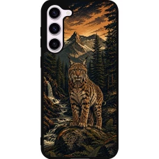 Samsung Galaxy S23+ Case Hülle - Silikon schwarz Linocut Luchs