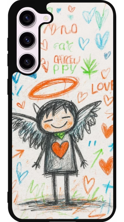 Samsung Galaxy S23+ Case Hülle - Silikon schwarz Little Angel Sketch Love