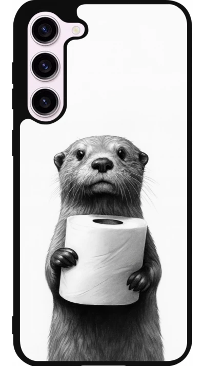 Samsung Galaxy S23+ Case Hülle - Silikon schwarz Otter Toilettenpapier