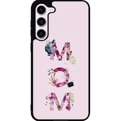 Coque Samsung Galaxy S23+ - Silicone rigide noir Mom 2024 girly mom
