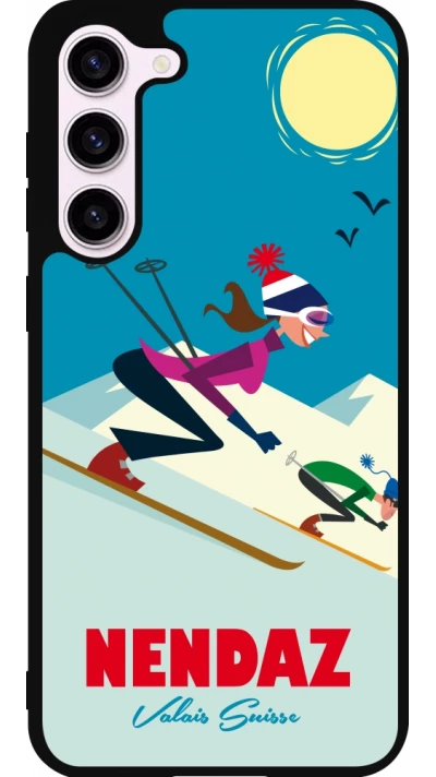 Samsung Galaxy S23+ Case Hülle - Silikon schwarz Nendaz Ski Downhill