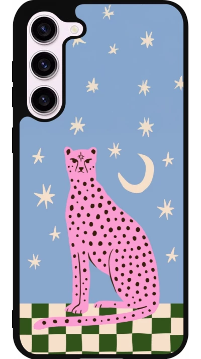 Samsung Galaxy S23+ Case Hülle - Silikon schwarz Pink leopard with stars 2026