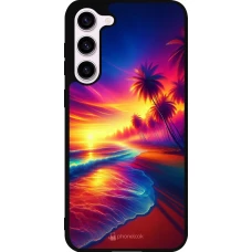 Samsung Galaxy S23+ Case Hülle - Silikon schwarz Strand Sonnenuntergang auffällig